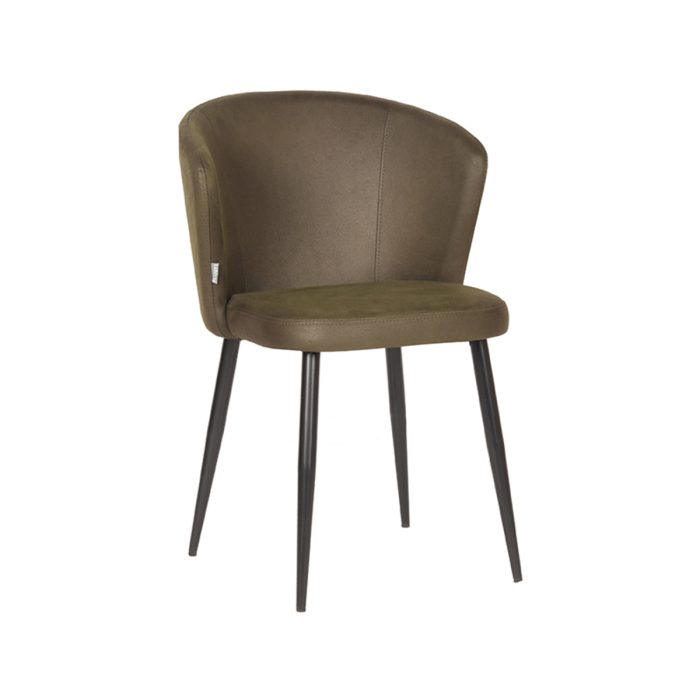 LABEL51 Eetkamerstoel Wave - Legergroen - Microvezel - Afbeelding 1