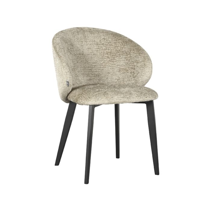 LABEL51 Eetkamerstoel Logan - Beige - Fluweel - Afbeelding 1