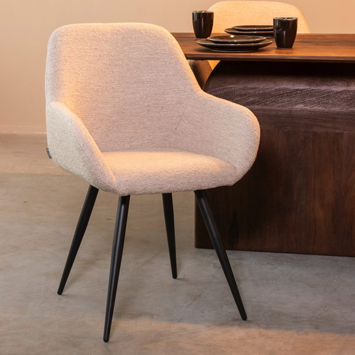 LABEL51 Eetkamerstoel Fender - Naturel - Boucle - Afbeelding 1