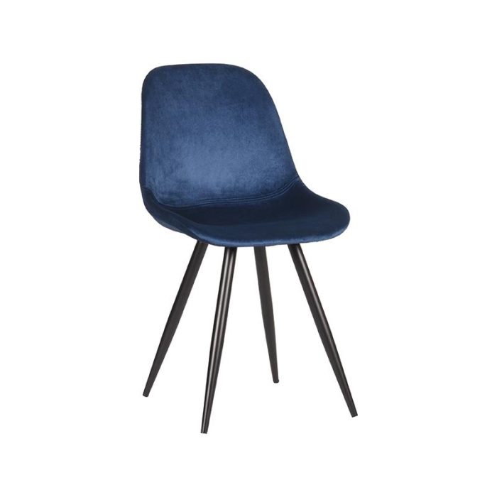 LABEL51 Eetkamerstoel Capri - Blauw - Fluweel - Afbeelding 1