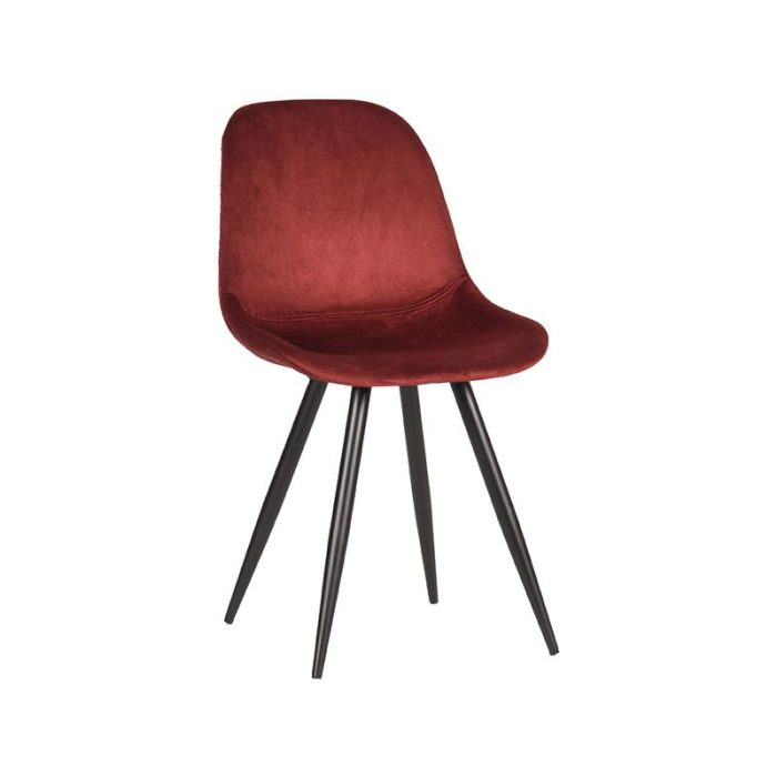 LABEL51 Eetkamerstoel Capri - Rood - Fluweel - Afbeelding 1