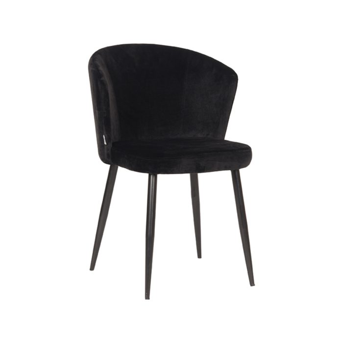 LABEL51 Eetkamerstoel Wave - Zwart - Fluweel - Afbeelding 1