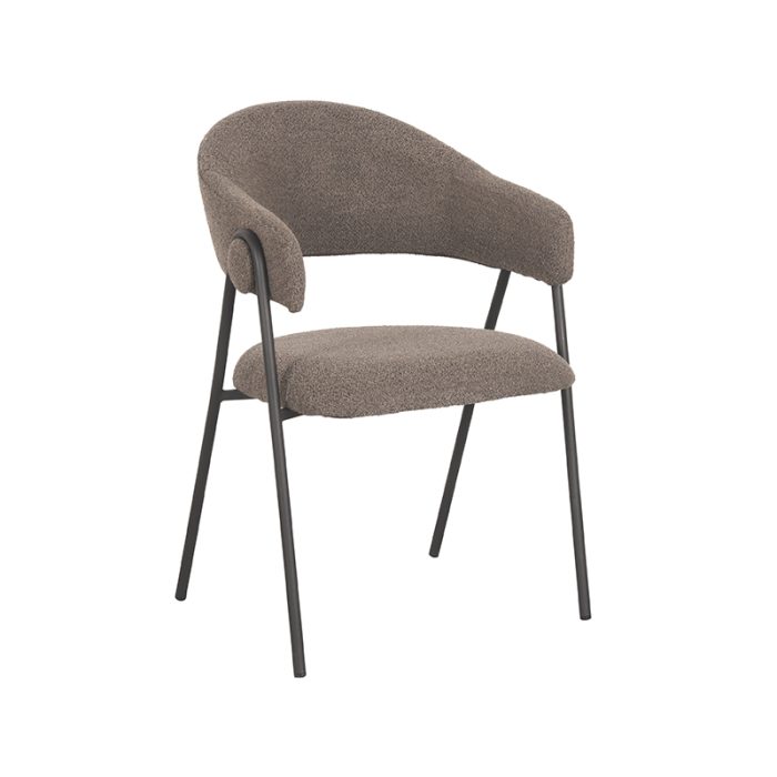 LABEL51 Eetkamerstoel Lowen - Bruin - Boucle - Afbeelding 1