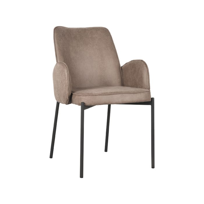 LABEL51 Eetkamerstoel Joni - Taupe - Microfiber - Afbeelding 1