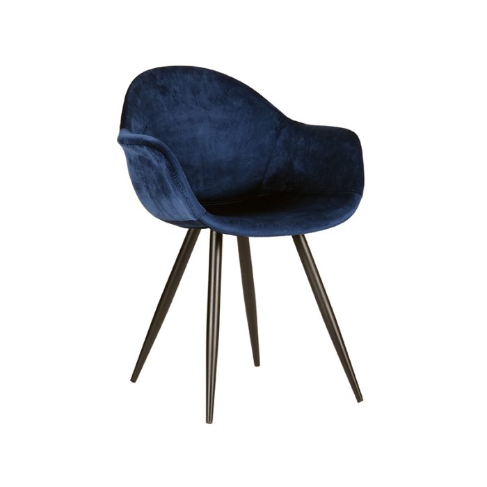 LABEL51 Eetkamerstoel Forli - Blauw - Fluweel - Afbeelding 1