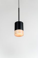 Derde hanglamp GU10 met gestructureerd zwart essen hout - Afbeelding 2