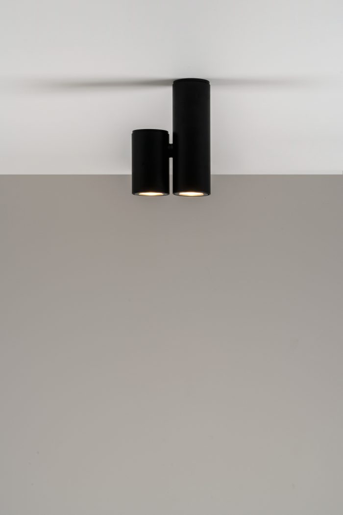 Kronn plafondlamp 2 x GU10 gestructureerd zwart - Afbeelding 2