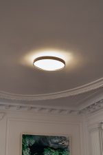 Alina plafondlamp @ 50 cm 3 x E27 Glanzend chroom + zwart gestructureerd interieur - Afbeelding 2