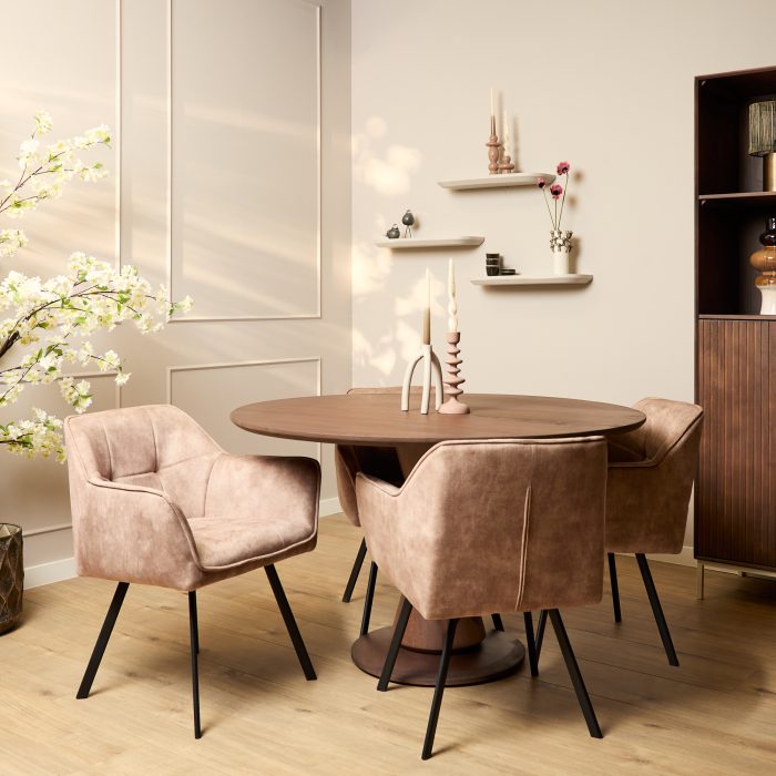 Eetkamerstoel Emma | Velvet Taupe (set van 2) - Afbeelding 2