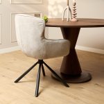 Eetkamerstoel Hanna | Beige | Met armleuning (set van 2) - Afbeelding 2