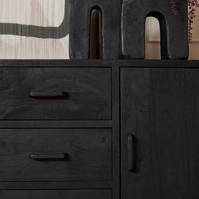 Dressoir Omaha Zwart | 220 cm - Afbeelding 2