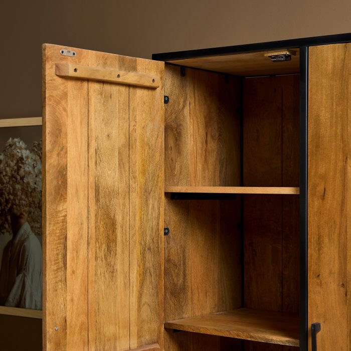 Kast Denver | Mangohout en staal | 90 cm - Afbeelding 2