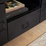 Tv-meubel Boaz Zwart 150 cm | Twee deuren en een lade - Afbeelding 2