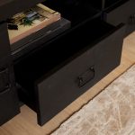 Tv-meubel Boaz Zwart 200 cm | Twee deuren en twee lades - Afbeelding 2