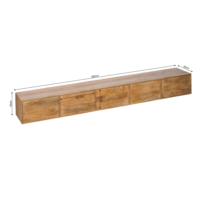 Zwevend tv-meubel Vision Naturel | 280 cm - Afbeelding 2