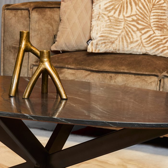 Salontafel Faye | Ovaal | Zwart marmer - Afbeelding 2