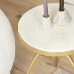 Bijzettafel Kay | Wit marmer 40 cm - Afbeelding 2