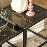 Salontafel set Daan | Zwart marmer 50-40 cm - Afbeelding 2