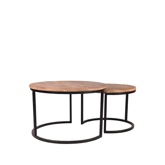 LABEL51 Salontafel Set Double - Rough - Mangohout - Afbeelding 2