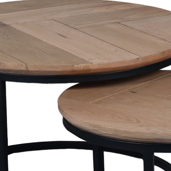 Salontafel Otik Natuurlijk Eiken | 70 cm | set van 2 - Afbeelding 2