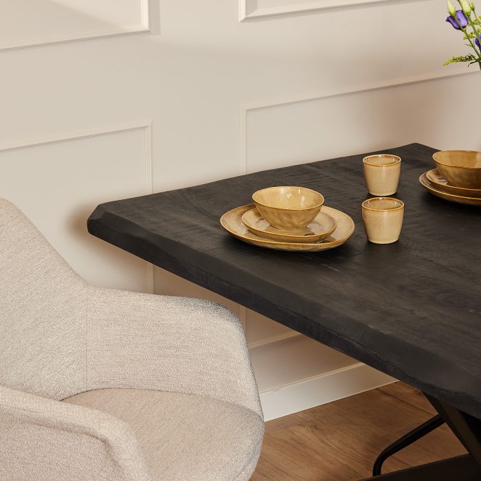 Boomstamtafel Boston Zwart | 160 cm - Afbeelding 2