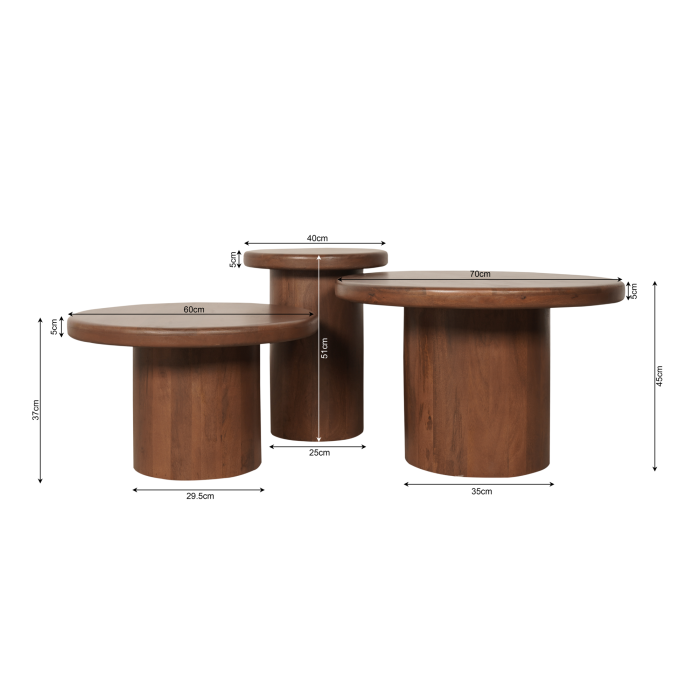 Salontafel Maya | 70 cm | Walnoot - Afbeelding 2