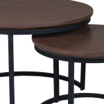 Salontafel Otik Walnoot Eiken | 70 cm | set van 2 - Afbeelding 2