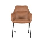 LABEL51 Eetkamerstoel Lenny - Cognac - Microfiber - Afbeelding 2