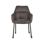 LABEL51 Eetkamerstoel Lenny - Antraciet - Microfiber - Afbeelding 2