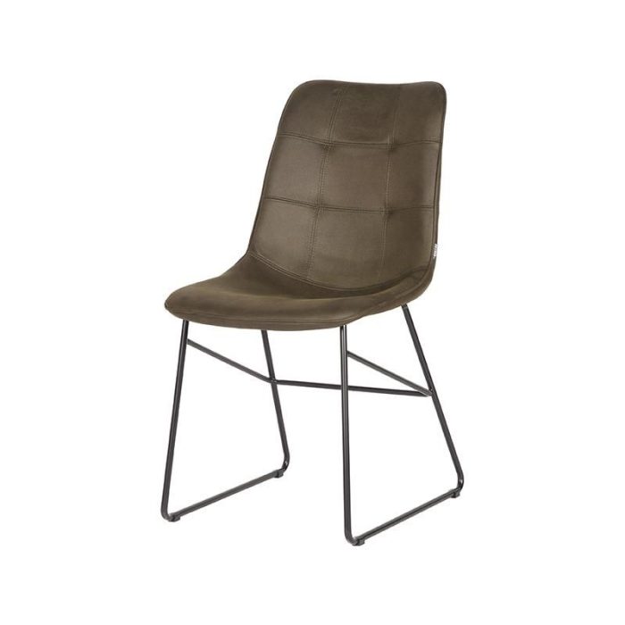 LABEL51 Eetkamerstoel Slim - Legergroen - Microvezel - Afbeelding 2