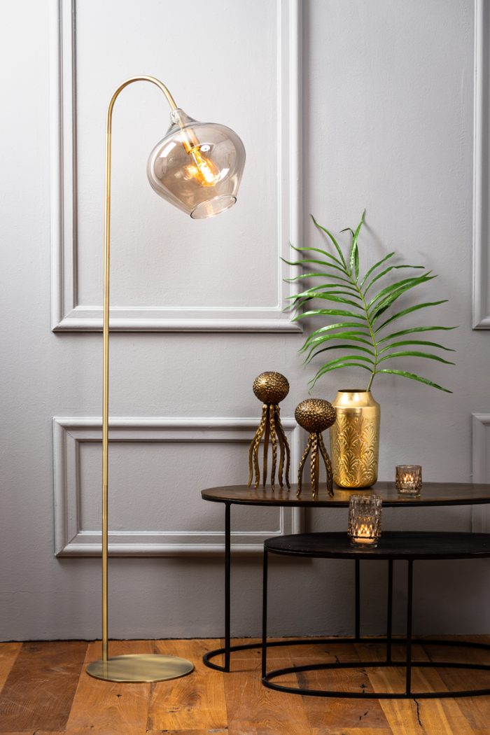Vloerlamp 45x28x160 cm RAKEL antiek brons + gerookt - Afbeelding 2
