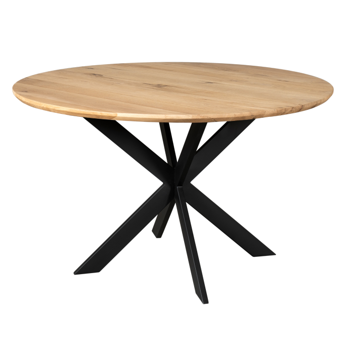 Eiken eettafel Ferris | Rond 130 cm | Naturel - Afbeelding 2