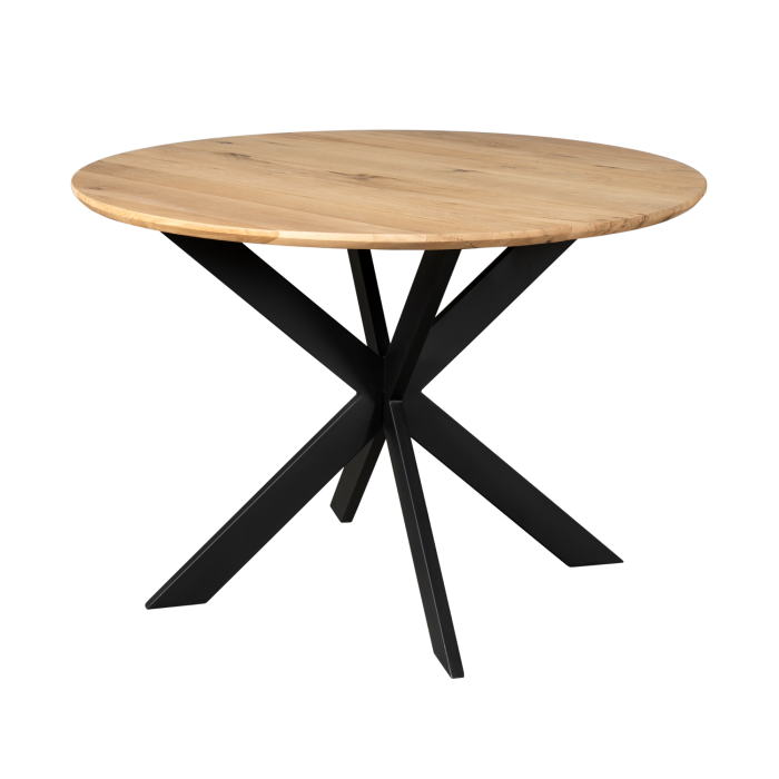 Eiken eettafel Ferris | Rond 110 cm | Naturel - Afbeelding 2