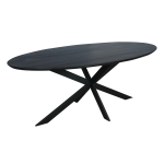 Eiken eettafel Ferris | Ovaal 210 cm | Zwart - Afbeelding 3
