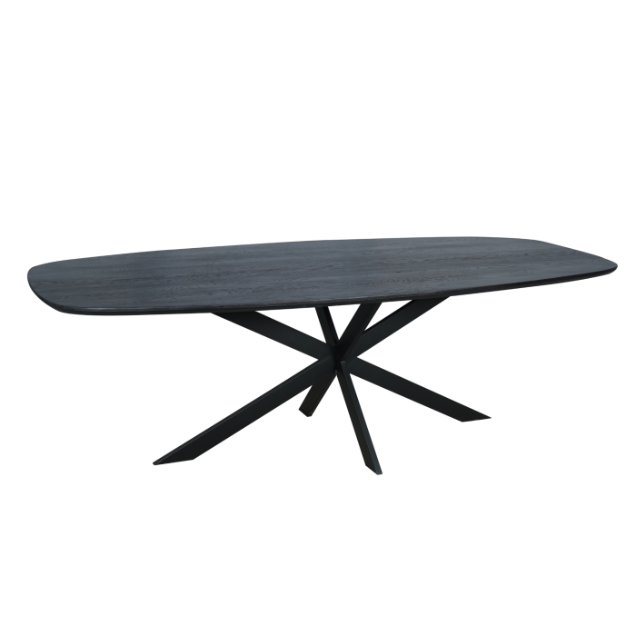 Eiken eettafel Ferris | Deens Ovaal 240 cm | Zwart - Afbeelding 3