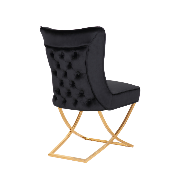 STOEL RIXOS 105 GOUDEN POTEN + ZWART STOF (C59) - Afbeelding 3