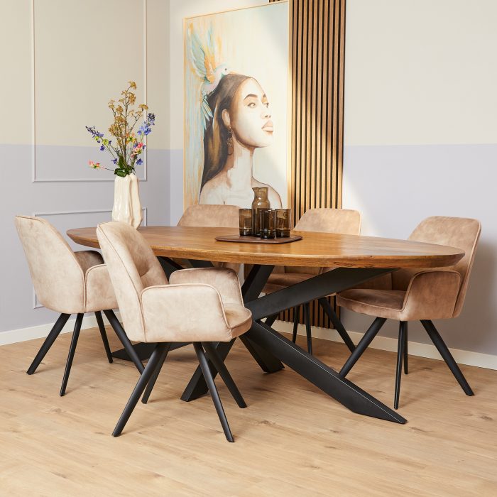 Eetkamerstoel Nova | Beige (set van 2) - Afbeelding 3