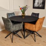 Eetkamerstoel Dani | Velvet Antraciet (set van 2) - Afbeelding 3