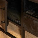 Tv-meubel Denver Zwart 145 cm | Mangohout en staal - Afbeelding 3