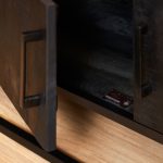 Tv-meubel Denver Zwart 240 cm | Mangohout en staal - Afbeelding 3