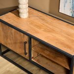 Tv-meubel Denver | Mangohout en staal | 100 cm - Afbeelding 3