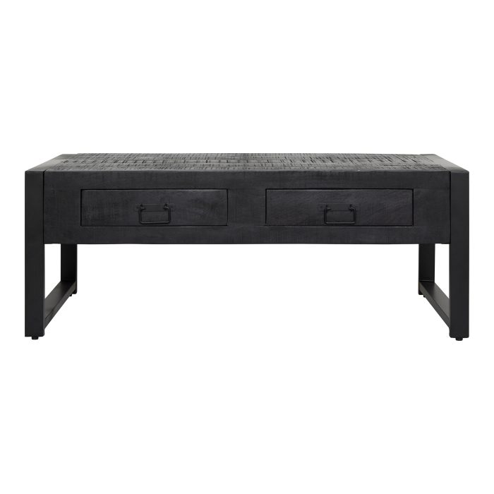 Salontafel Boaz Zwart met 2 lades | 120 cm - Afbeelding 3