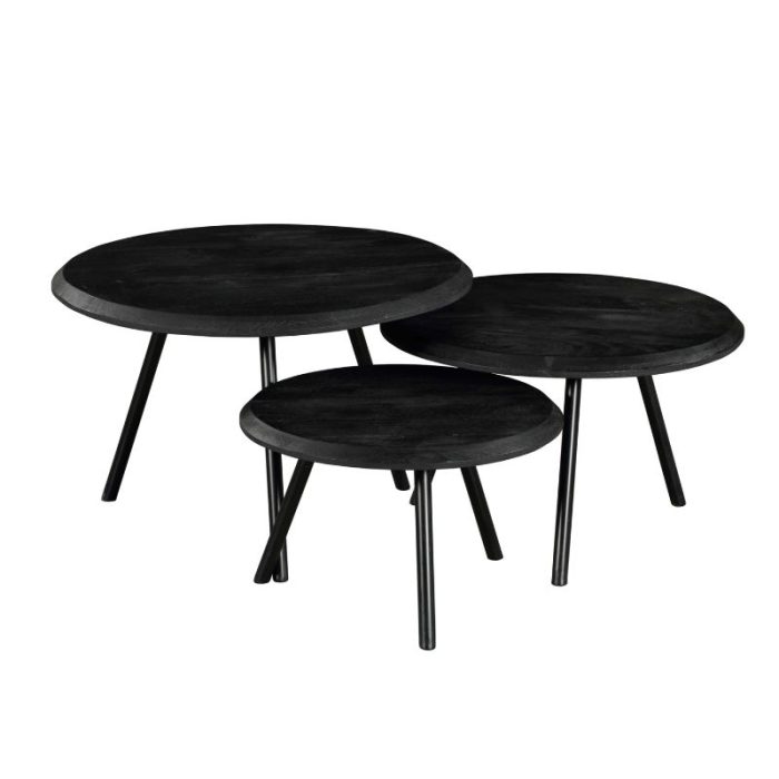 Salontafel Ohio Zwart | set van 3 - Afbeelding 3