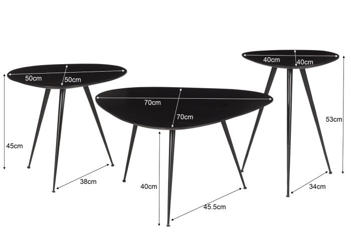 Brix Loua Zwart set van 3 - Afbeelding 3