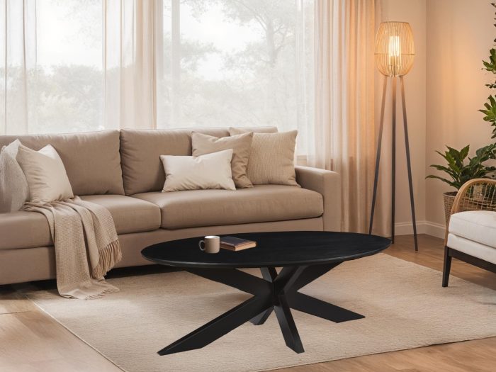 Oslo Ovaal Zwart 130 cm - Afbeelding 3