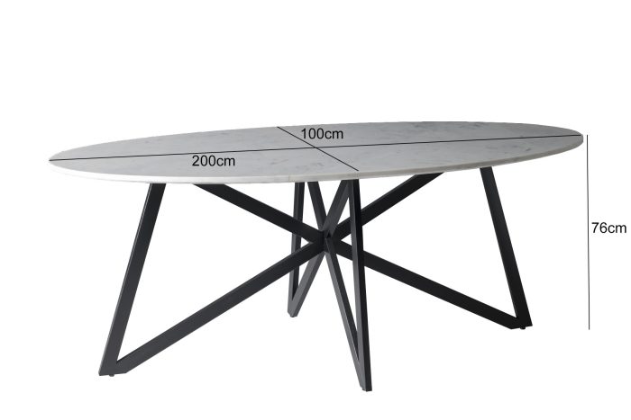 DT- Marmeren Ovaal Web Wit 200cm - Afbeelding 3