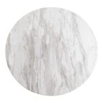 Bolzano Eettafel - Eettafel met blad in marmerlook en onderstel in messinglook Ã¸70x75cm - Afbeelding 3