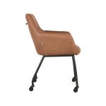 LABEL51 Eetkamerstoel Lenny - Cognac - Microfiber - Afbeelding 3