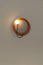 Wandlamp van draad @ 38 cm G9 textuur koper - Afbeelding 3