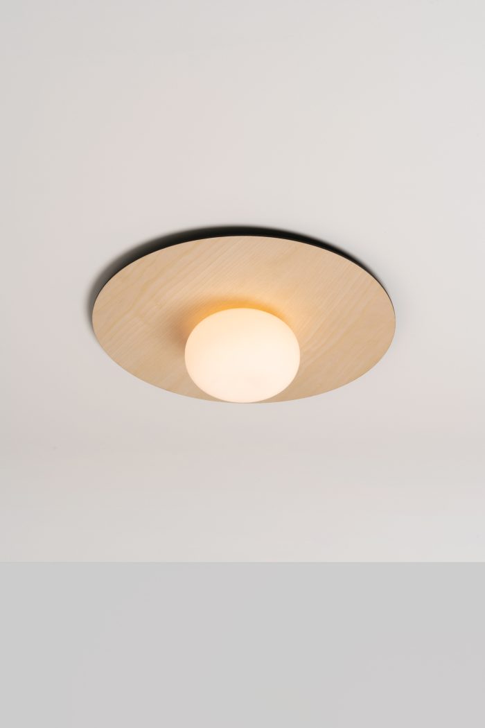 Wand/plafondlamp Knock G9 @ 40 cm essenhout - Afbeelding 3